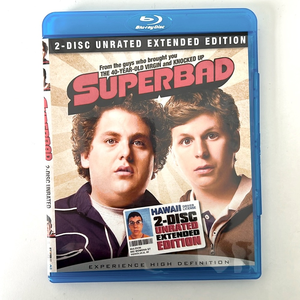 Superbad Unrated Extended Edition Blueray Disc DvD
